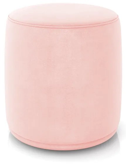 Puff Redondo Orgânico para Sala Kit 2 Malu Suede M11 - D'Rossi - Rosa Bebê