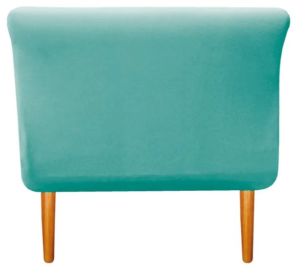 Recamier Estofado Ari 100 cm Solteiro Suede Azul Tiffany - ADJ Decor