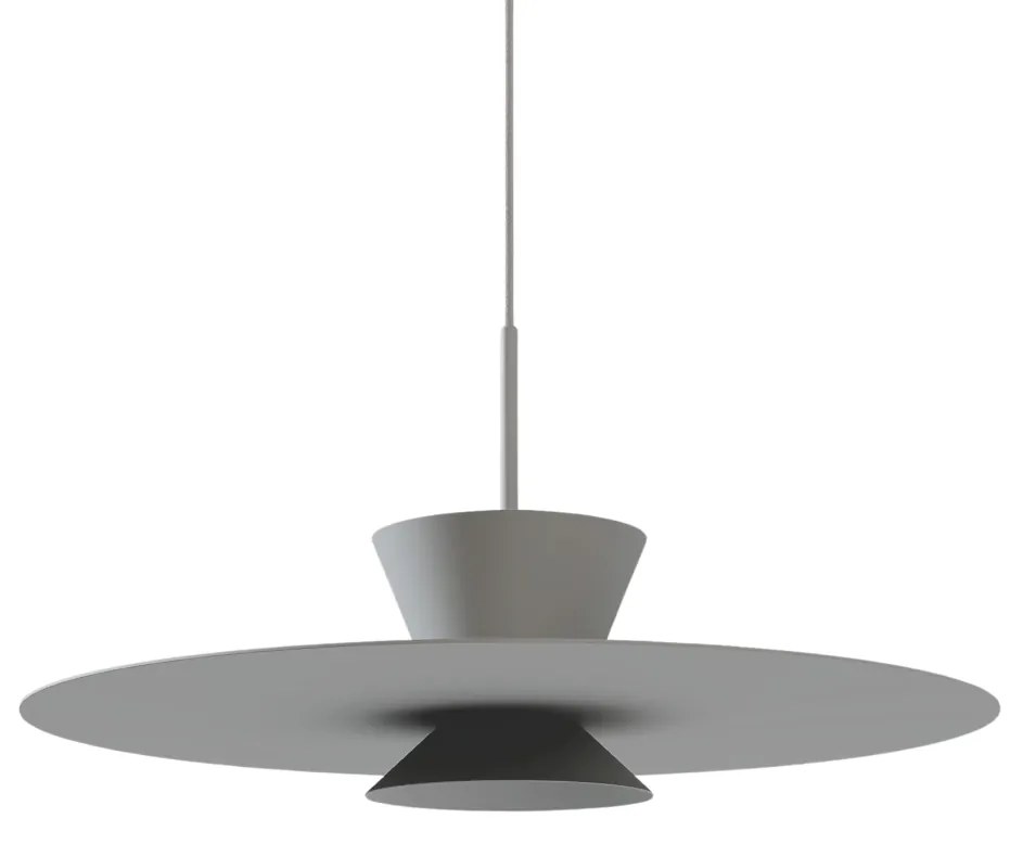 Pendente Tule Ø50X25Cm 1Xmr16 - Usina 25120/50 (FN-F - Fendi Fosco, BT - Branco Texturizado)