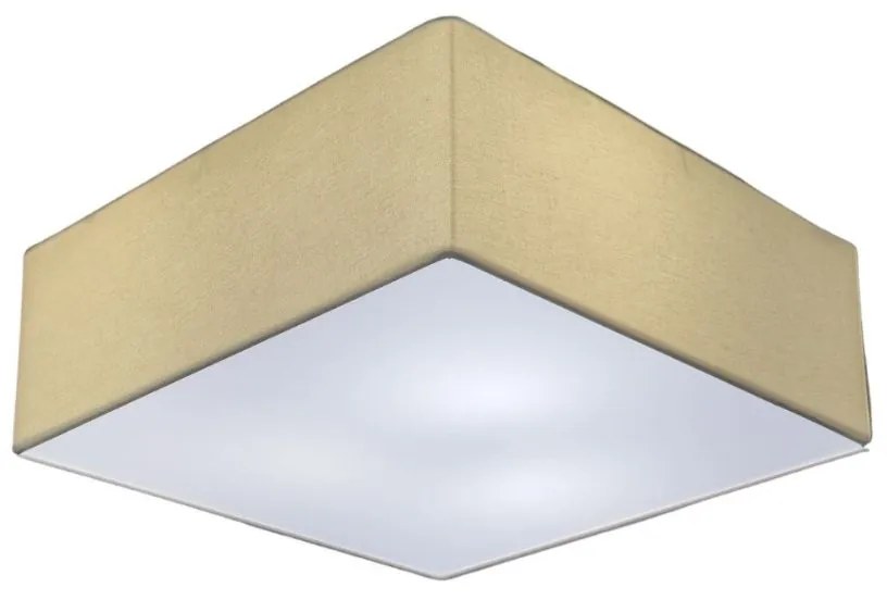 Plafon Quadrado Md-3050 Cúpula em Tecido 40x40X12cm Algodão Crú - Bivolt