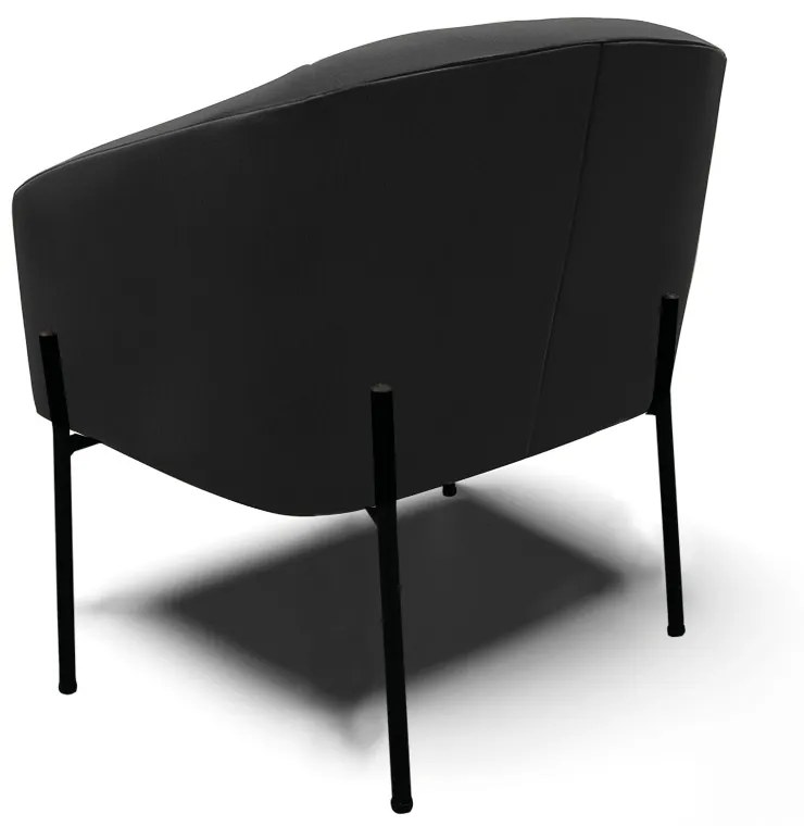 Poltrona Sala Decorativa Pé de Ferro Preto Kit 2 Stella Suede D03 - D'Rossi - Preto