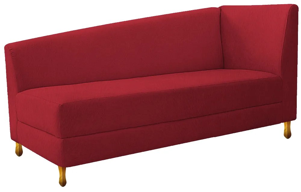 Recamier Valéria 140cm Lado Esquerdo Suede Vermelho - ADJ Decor