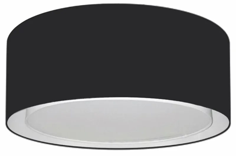 Plafon Duplo Cilíndrico Md-3036 Cúpula em Tecido 50x25cm Preto - Bivolt