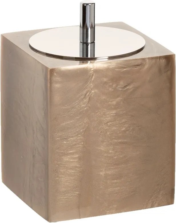 Porta Cotonetes Resina Champagne - Cromado