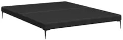 Cama King Base Box 193cm Pés de Ferro Susano Linho Preto Z04 - Mpozena