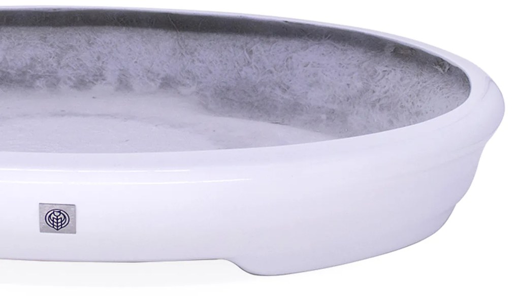 Vaso Bacia Decorativo Osaka Branco P 7x46x35 cm - D'Rossi