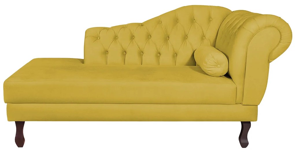 Recamier Diana 185cm Lado Esquerdo Suede Amarelo - ADJ Decor
