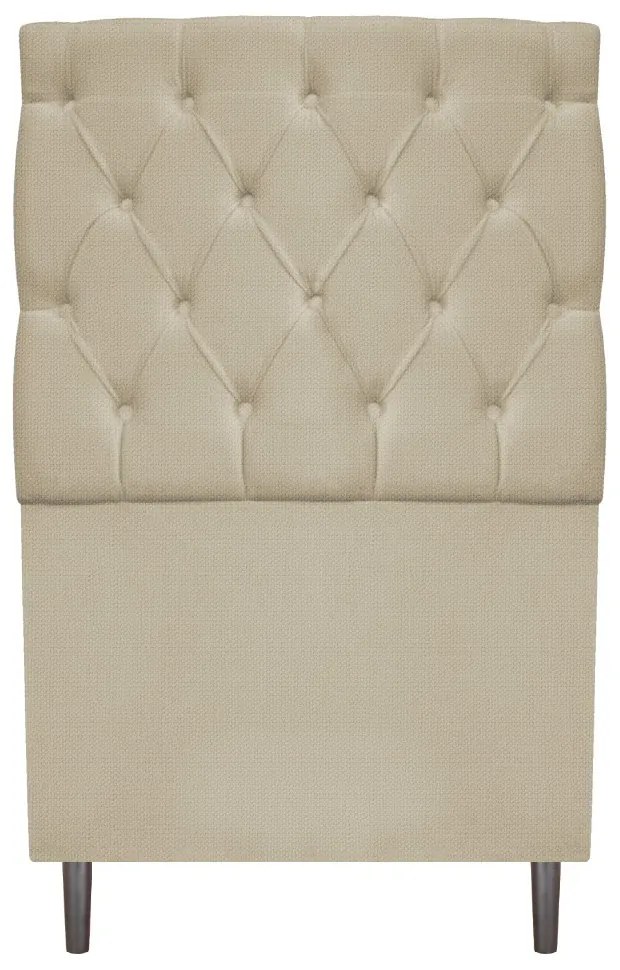 Cabeceira Estofada Liverpool 90 cm Solteiro Linho Bege - ADJ Decor