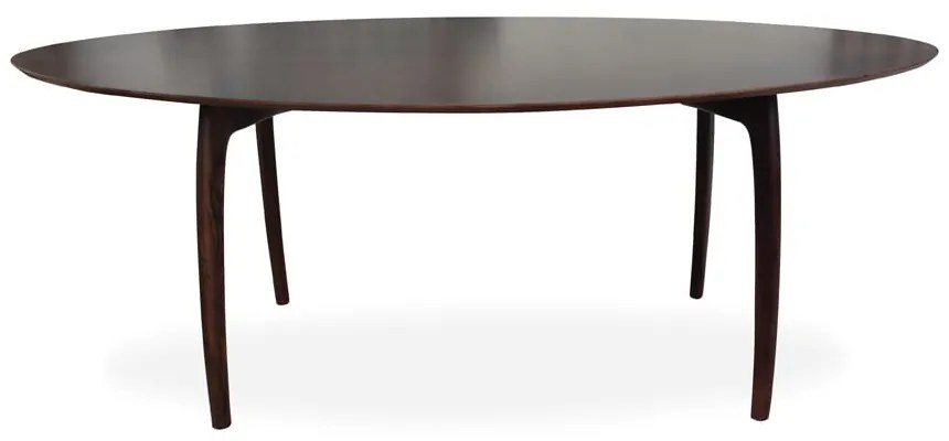 Mesa de Jantar Aureate Tampo Oval Laminado Base Madeira Maciça Eucalipto Design Retrô