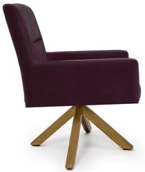 Kit 2 Poltronas Decorativas Giratórias Base Giromad Madeira Angel Velu