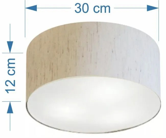 Plafon Cilíndrico Md-3010 Cúpula em Tecido 30x12cm Linho Bege - Bivolt