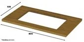 Tampo Para Balcão Cooktop 80cm 100% MDF Essência Nature - Henn