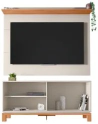 Painel Para TV 45 Pol e Rack Bancada 136cm Lucca Off/Freijó C01 - Mpoz