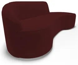 Sofá Living 3 Lugares 230cm Braço Esquerdo Mozart D06 Veludo Vermelho