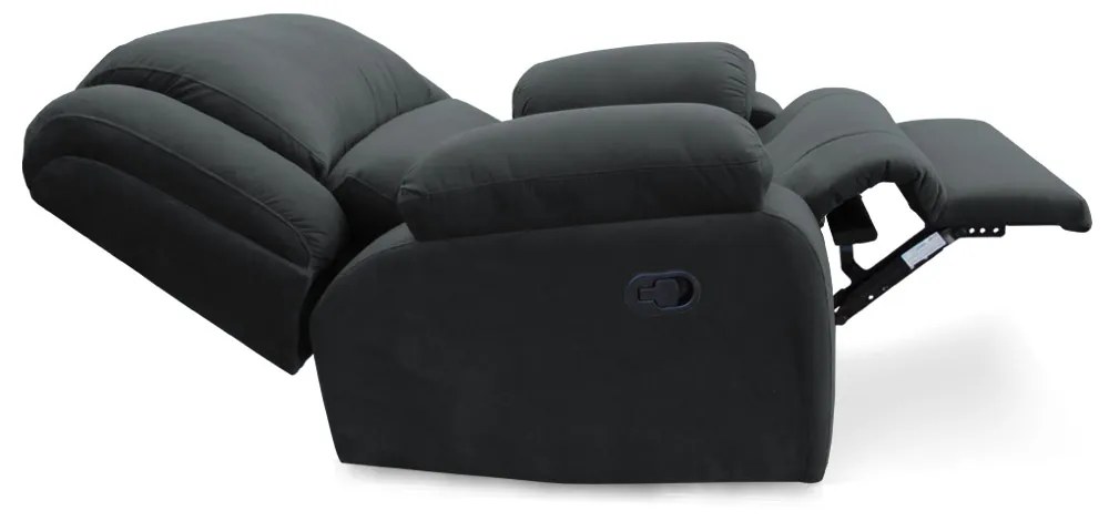Poltrona Decorativa Magnum Reclinável Manual Suede Cinza Grafite