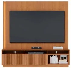 Estante Painel TV 75 Pol Com LED 200cm Mafra Freijó C05    - Mpozenato