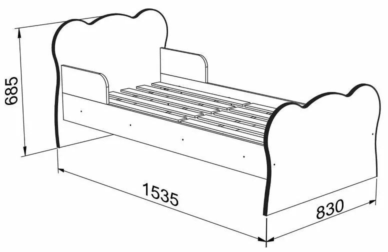 Mini cama Infantil Quarto Solteiro MC 070 Branca