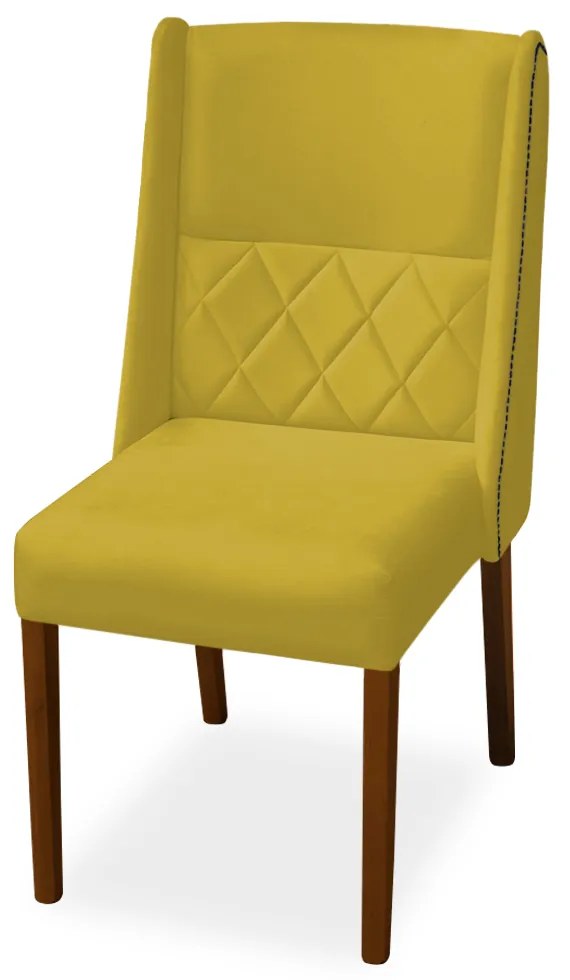 Cadeira de Jantar Lecce Veludo Amarelo
