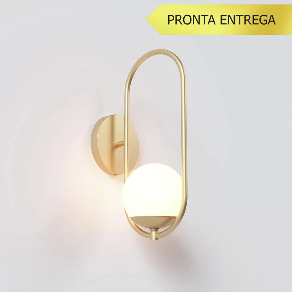 Arandela Elo 12X16X35Cm Aluminio E Globo 01Xg9 - Qimporta Ar2302 (CHAMPANHE)