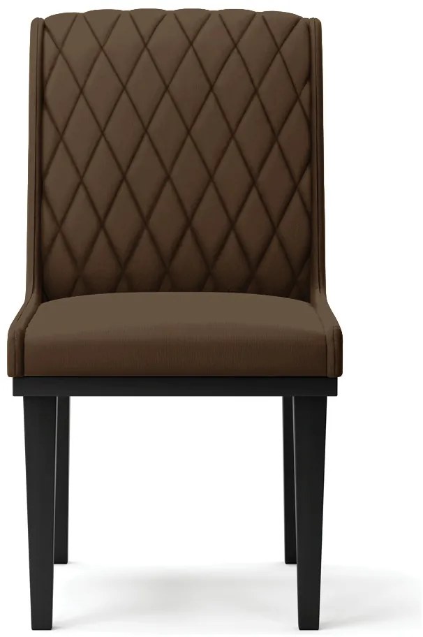 Cadeira Sala de Jantar Base Madeira Preto Kit 4 Sofia Suede Azul Marinho D03 - D'Rossi - Marrom