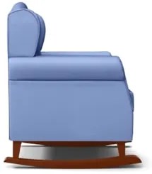 Poltrona de Amamentação Base Madeira Balanço Lucy Z39 Sintético Azul -