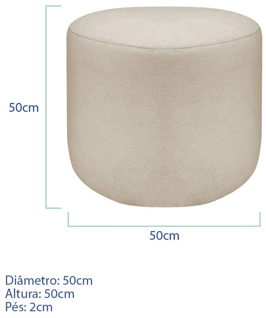 Puff Orgânico Decorativo Conforto Luxo Moá Bouclé