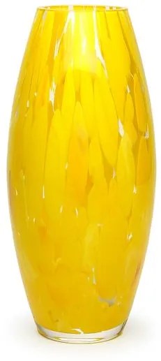 Vaso Oliva G Cacos Amarelo Murano Cristais Cadoro