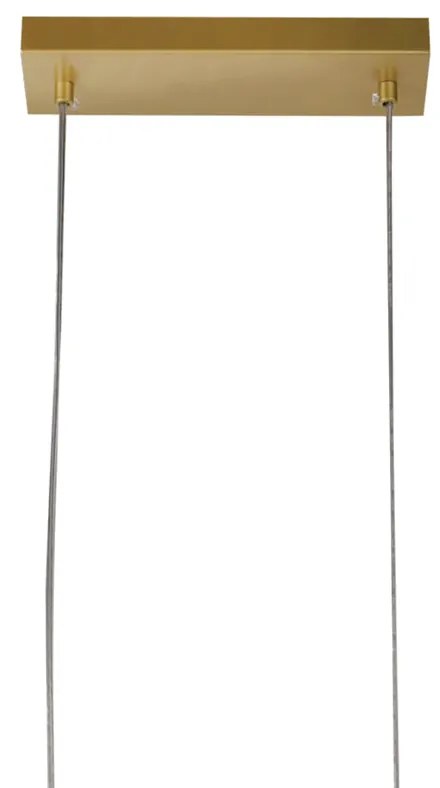 Pendente Balanço 35X45Cm 3Xg9 Retangular Horizontal Metal Dourado Vidr...