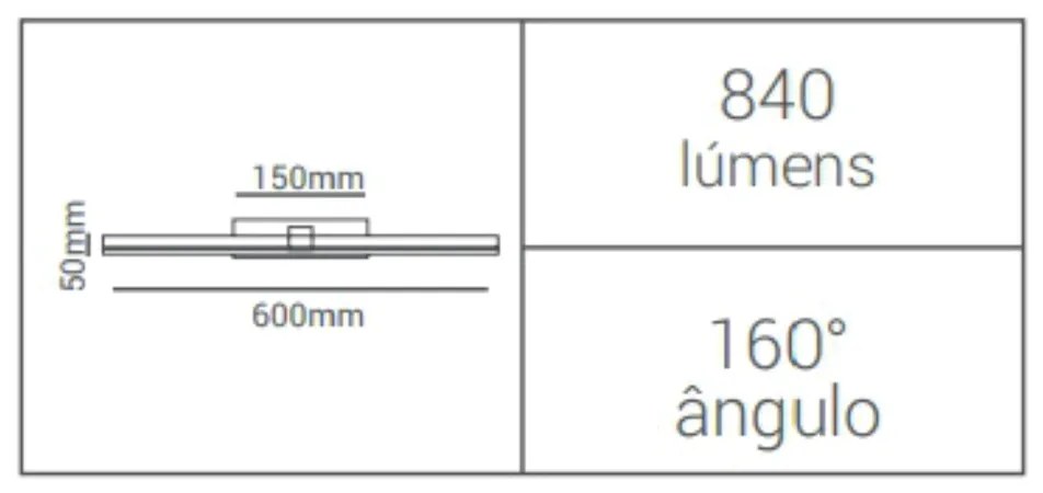 Arandela Aquila 60X15X5Cm Led 12W 4000K Ip44 Branco |Opus Hm 37974