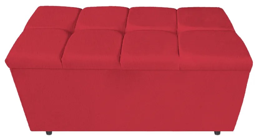 Calçadeira Estofada Manchester 90 cm Solteiro Suede Vermelho - ADJ Decor