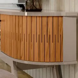 Painel para TV 75 Pol com Rack Bancada 208cm Luna M01 Fendi/Naturale -