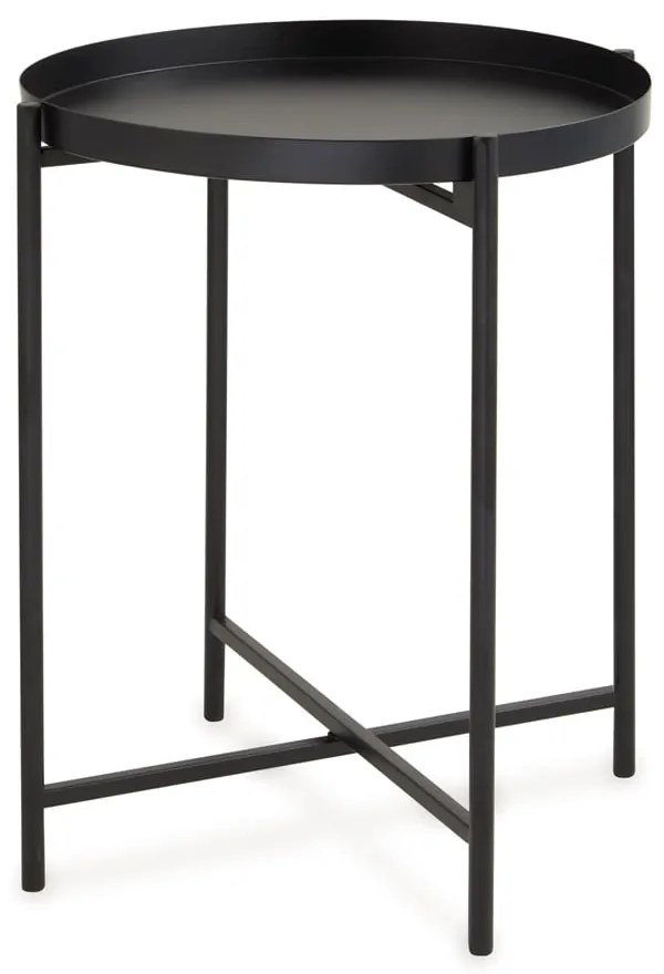 Mesa Lateral Pop Redonda Preto - Mesa Lateral Pop Redonda Preta - 43x35cm