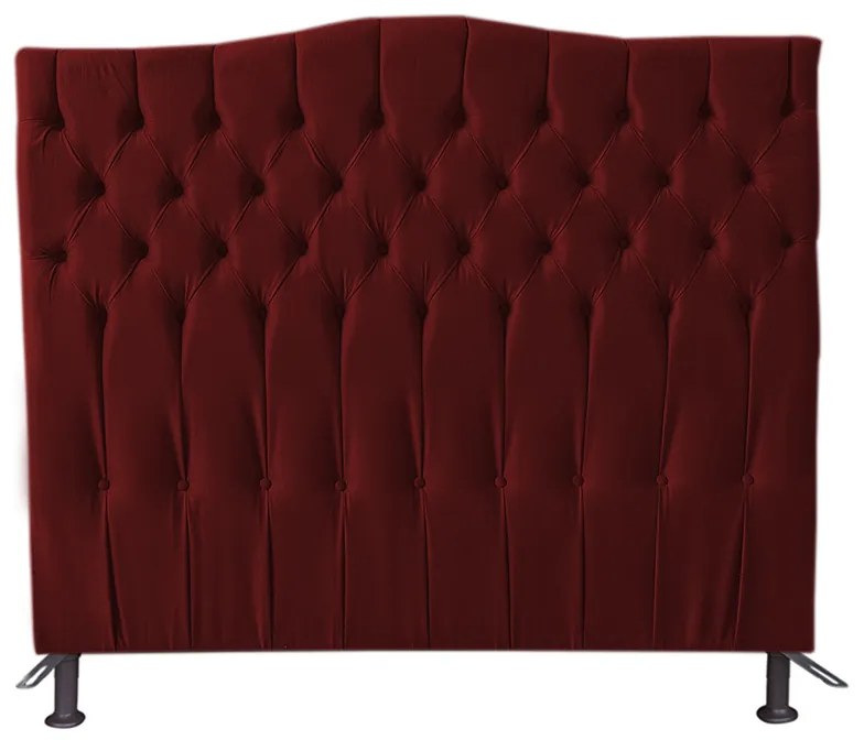 Cabeceira Cama Box Solteiro 90cm Capitonê Sofia Suede Bordô - Sheep Estofados - Vermelho escuro