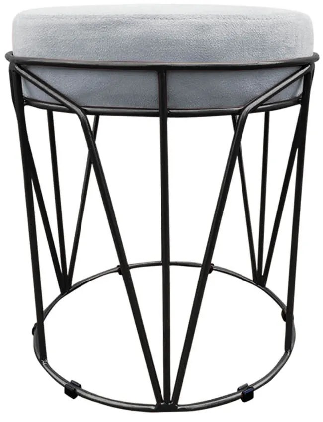 Puff Multiuso com Mesa Babu 2 em 1 Suede Base Preto D'Rossi - Cinza