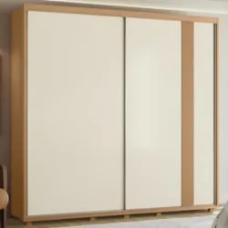 Guarda Roupa Casal 240cm 2 Portas Aline Flex A02 Off/Titanium - Mpozen