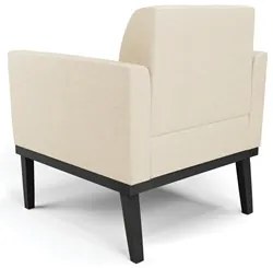 Poltrona Base Madeira Preto Kit 2 Maressa Linho Bege - Ibiza