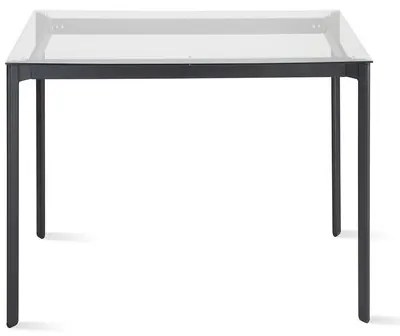 Mesa de Jantar Mila com Tampo de Vidro Quadrado Base Aço Preta 120cm - 55739 Sun House