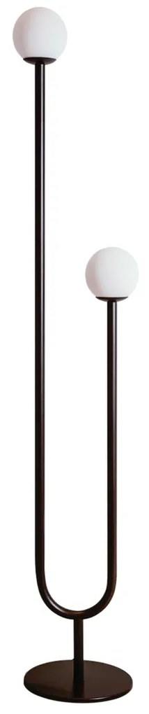 Luminária De Chão Pêndulo C/ 2 Globos Ø30X147Cm 2L G9 / Metal E Globo... (TT-M Titânio Metálico, FOSCO)