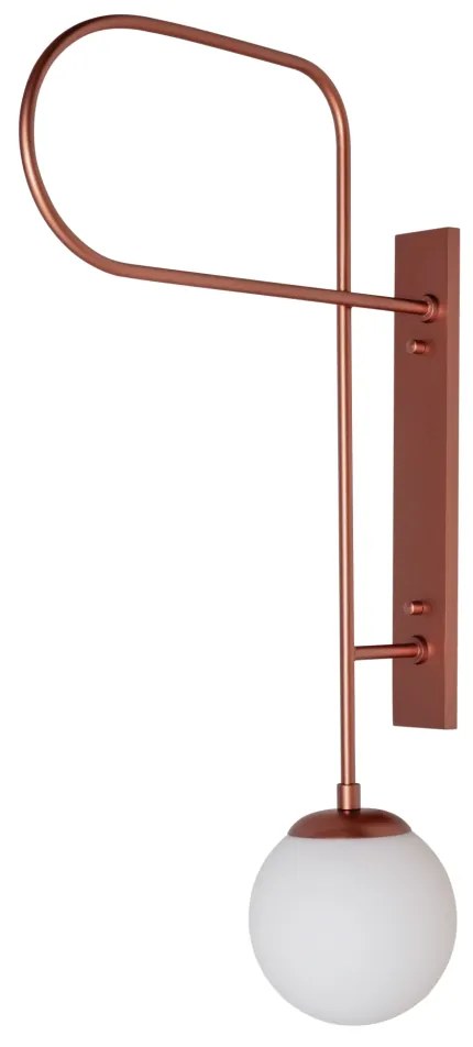 Arandela Trombone 14X40X66,2Cm 1Xe27 Mini Bulbo G45 Alumínio E Globo Ø... (OL-F - Verde Oliva Fosco, TRANSPARENTE)