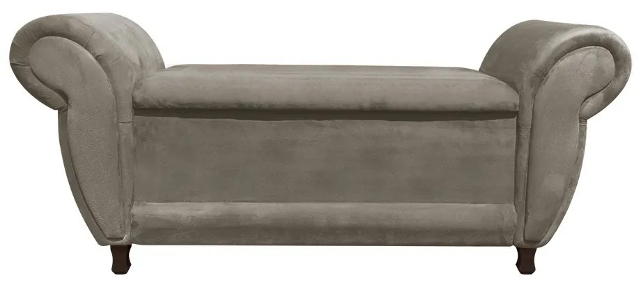 Recamier com Baú Itália Namoradeira Calçadeira Suede M11 - D'Rossi - Marrom Rato