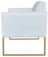 Poltrona Decorativa Base Industrial Dourada Maressa S10 Suede Cinza -