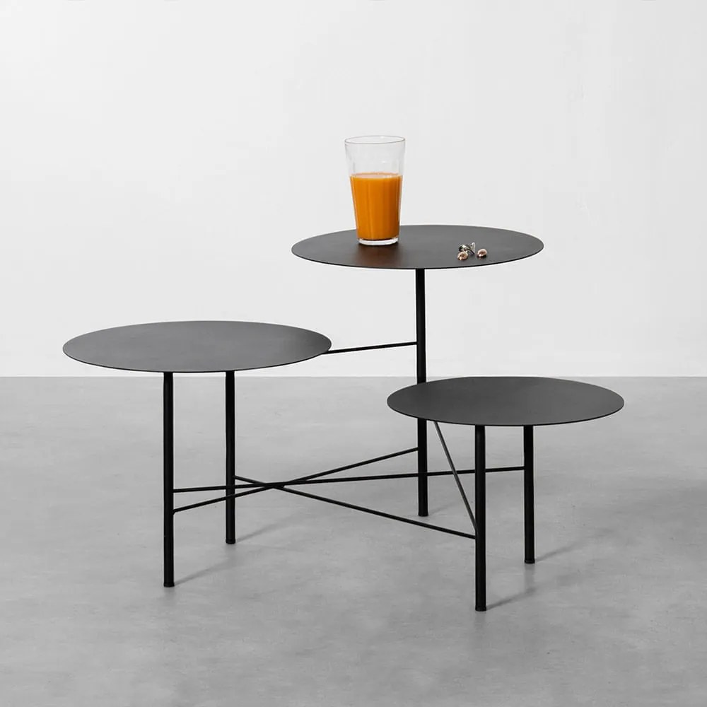 Mesa De Centro Tre Preto - 40x60x74cm