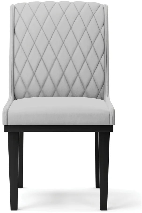 Cadeira Sala de Jantar Base Madeira Preto Kit 4 Sofia Suede Azul Marinho D03 - D'Rossi - Cinza