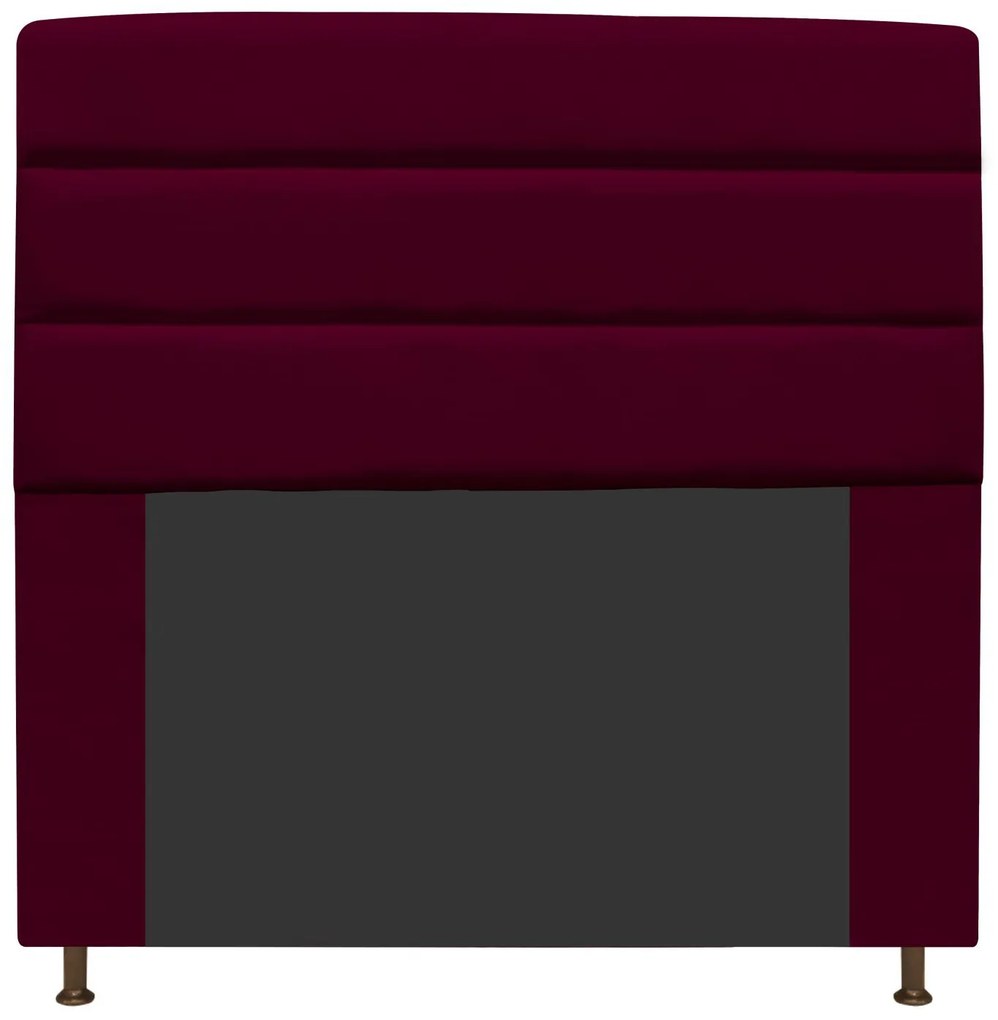 Cabeceira Estofada Turim 160 cm Queen Size Suede Bordô - ADJ Decor