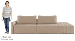 Sofá Ilha Modular com Puff para Sala Living 232cm Georgia Z08 Veludo B