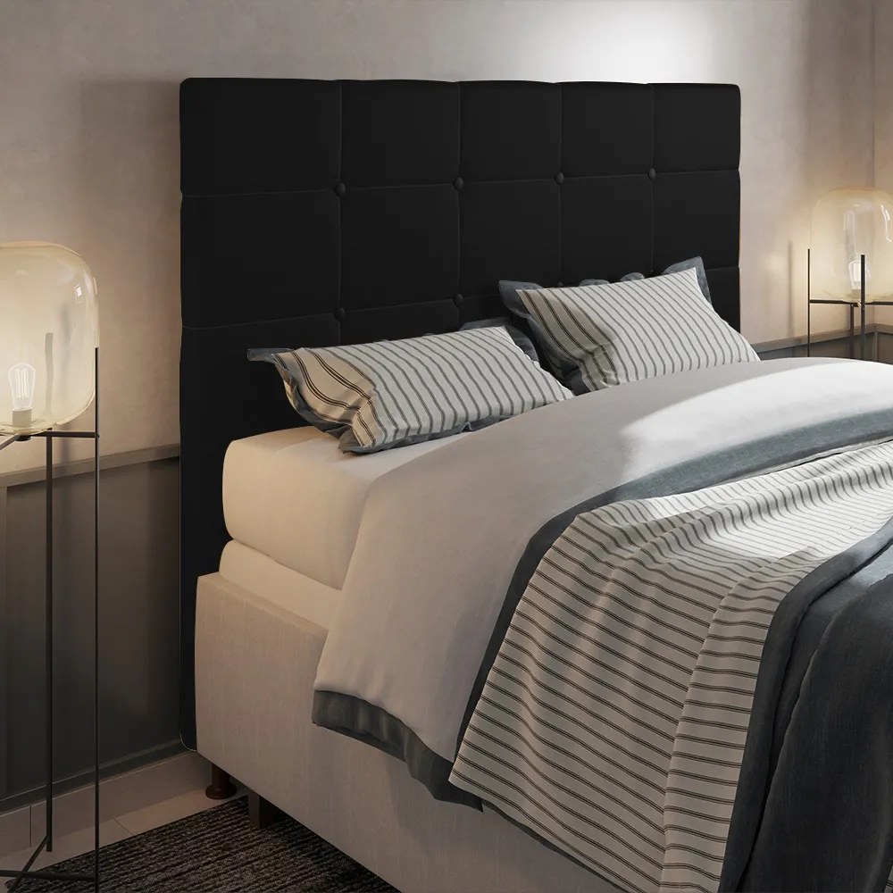 Cabeceira Stambul Para Cama Box Casal 140 cm Corino - D'Rossi - Preto