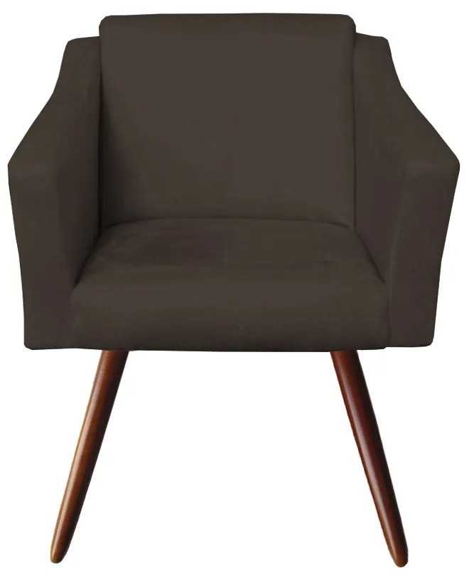 Poltrona San Marino Decorativa Suede Marrom
