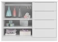 Cômoda Infantil 2 Portas 4 Gavetas Lua Z39 Branco - Mpozenato