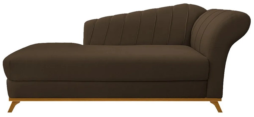 Recamier Vanessa 185cm Lado Esquerdo Suede Marrom - ADJ Decor