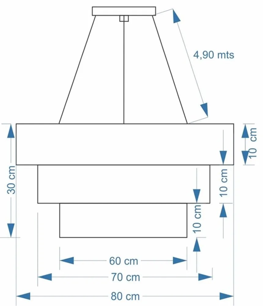 Lustre Pendente Triplo Quadrado Md-4165 Cúpula em Tecido 80x70x60cm Café / Branco - Bivolt